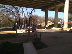 People are exercising everywhere here in Austin.