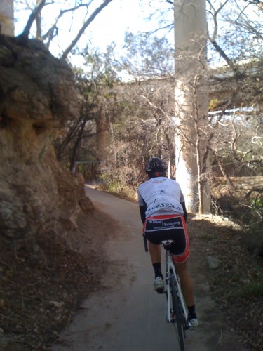 Following Stefan up one of the more primitive bike paths here in Austin.