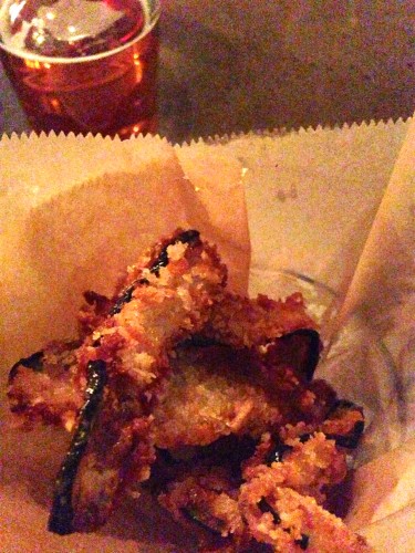 We ate dinner last night at Graze.  These are fried pickles.