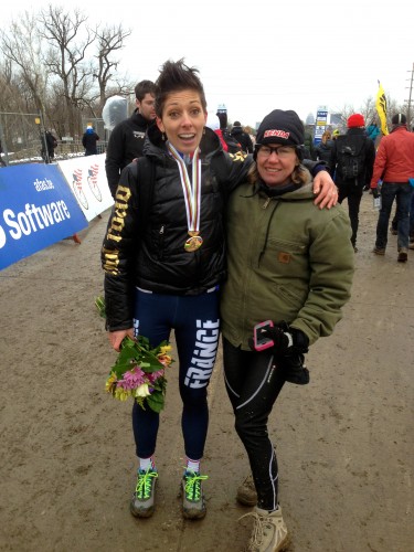 Catherine and the 3rd place French girl.  Man, how about that finish for 3rd.  I feel super bad for Kateria Nash.