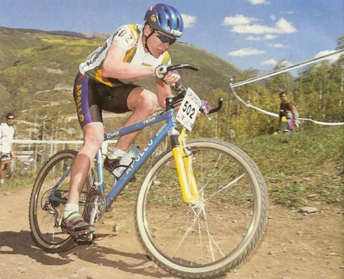 This is Cadel Evans racing MTB in Vail back in the day.