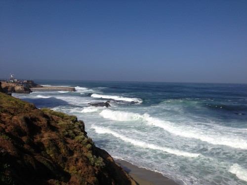 The waves are pretty big this morning in La Jolla.
