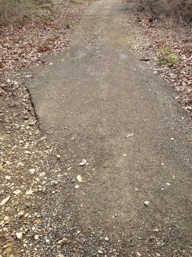 Just a few spots of asphalt left.