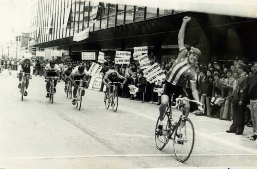 I first met Carlos Bomans at the Tour of Chili back in the 80's.  He is a super friendly guy.  When I started racing more in Europe and hanging in Belgium, Carlos was riding for Mapei and used to help me out during the races, mainly by telling me when the cobbles were coming up. Here I'm winning a stage and Carlos is the guy in the Belgian jersey finishing 2nd.