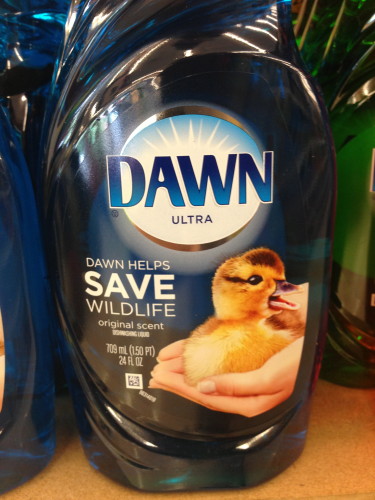 The Dawn commercials on TV are working.  I love them.  People washing oil off birds and other animals, then releasing them.  