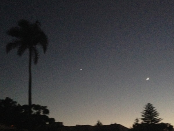 I didn't quite get back by the time it got dark.  But was rewarded by the cresent moon and venus.