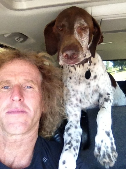 Ranger and me, last year, on a road trip.
