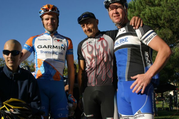 Emma Knickman, Dave Z., Roy Knickman, and Rob Mesecher at the Mike Nosco ride in 2010.