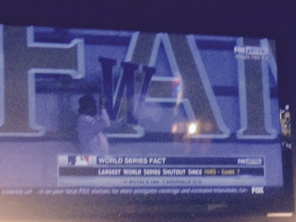 Smear by the Royals last night in the World Series.
