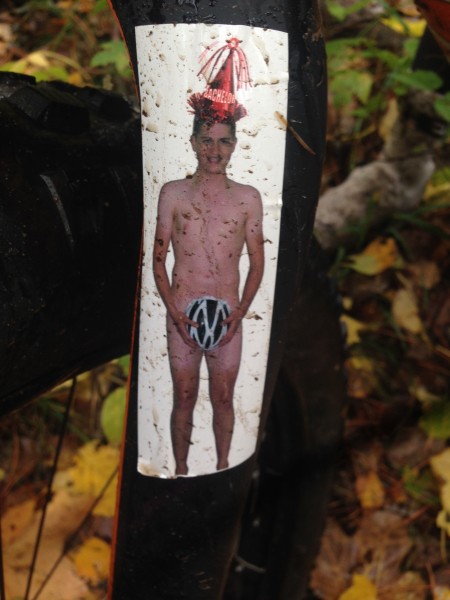 Pat's bachelor party photo.  This was on a fork on the pre-wedding ride.