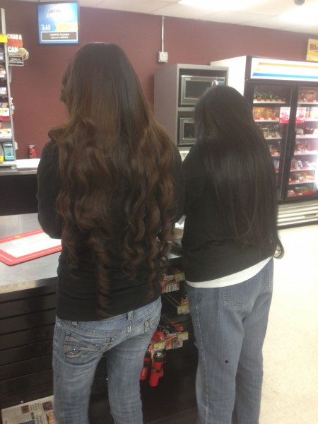 These women had beautiful hair.  I talked to them some.