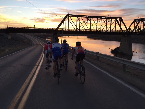 Coming back in last night at sunset from the evening ride.  It was all split up at the end.