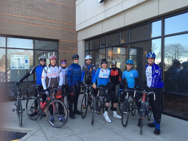 Super group of guys at the start of the Christmas ride.