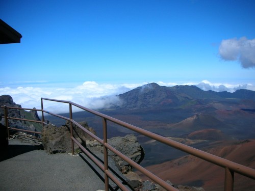 Shot from the top toward the "crater".