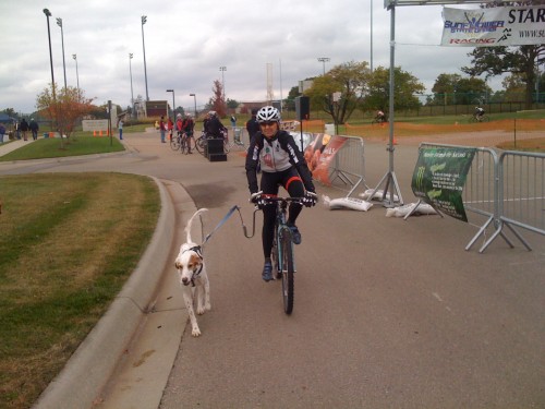 Trudi and Bromont at the race.  He (Bromont) got in 15 or so miles.