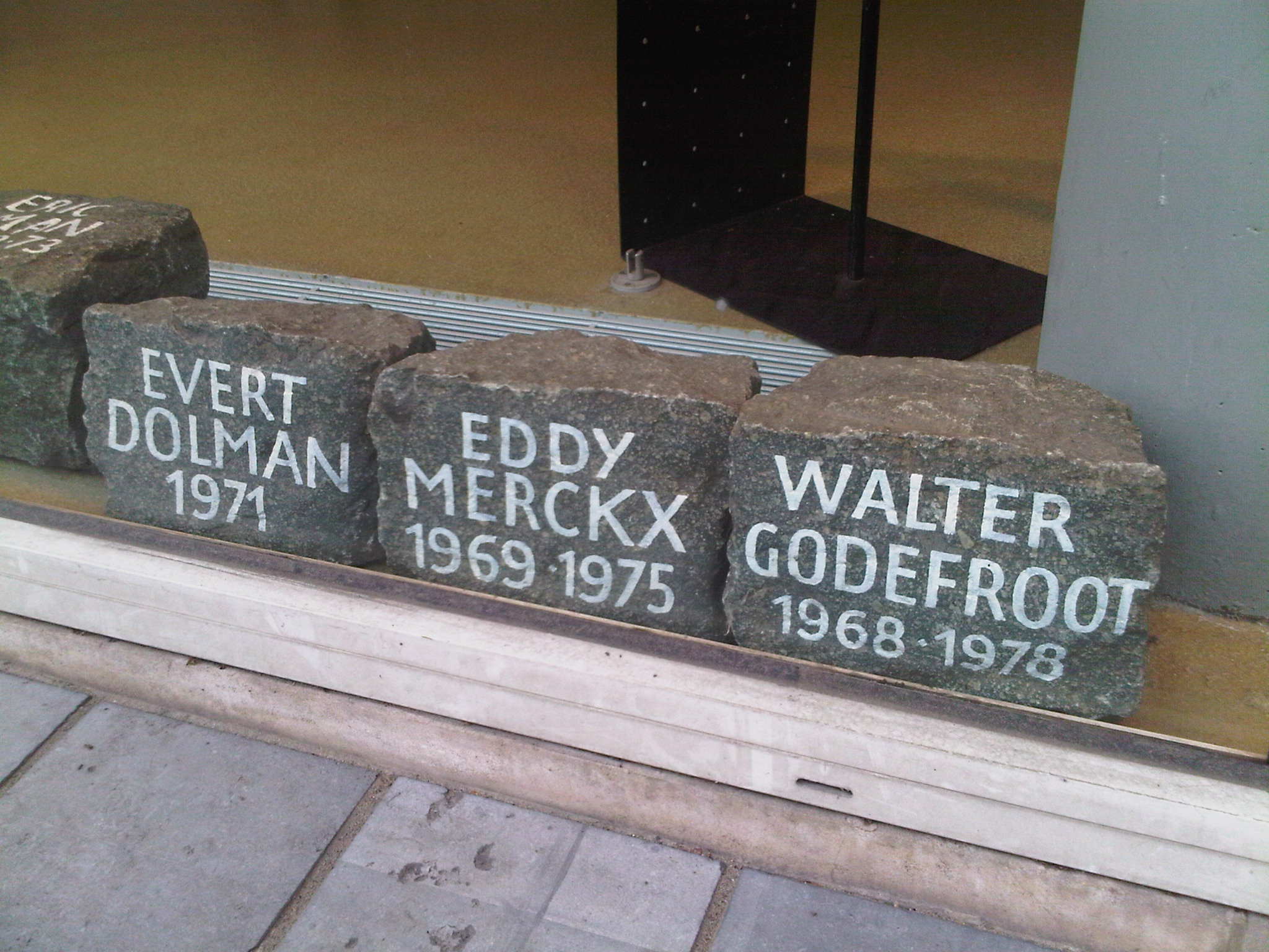 Winner's stones from the Tour of Flanders.