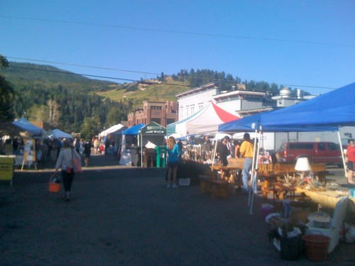 The farmer's market on Saturday morning in Steamboat Springs.