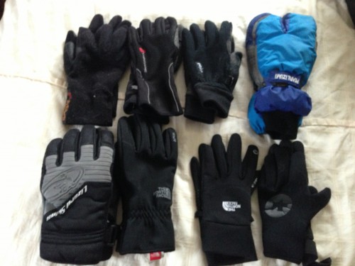 I have 8 pairs of gloves with me.