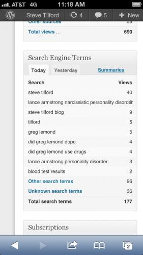 Yesterday morning, this was the searches people used to get to my blog.  Wow.  