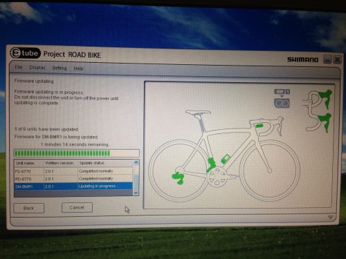 I had to do a firmware update, but then it was a piece of cake.  It is kind of strange shifting your bike from a laptop.