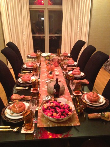 This is the table setting, at least as nice as any Thanksgiving as I've ever done.