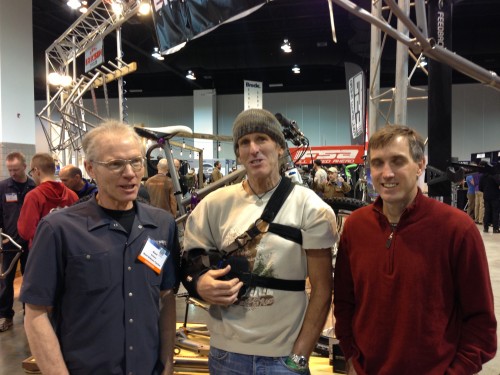 This is Kent Eriksen, Vincent and I in front of the Eriksen Cycles booth.
