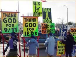 One of their protests.  Their protest signs enrage just about every person that sees them.