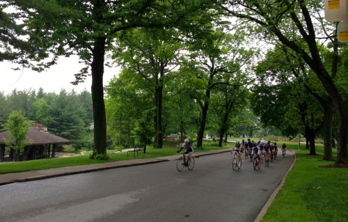 Catherine on the left leading the women's field.