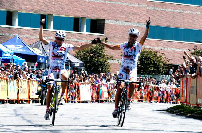 Here's a picture of Francisco and Oscar making a joke of the Tour of Utah back in 2009.