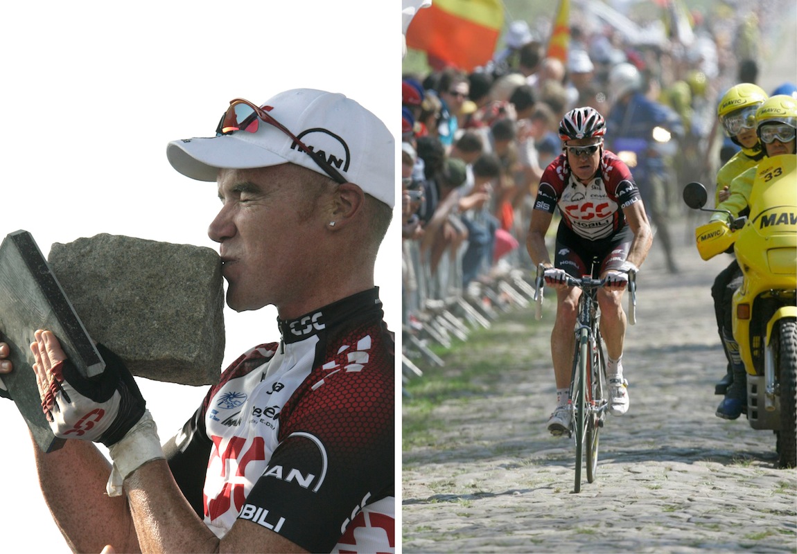 Stuey winning Paris-Roubaix clean back n 2007.