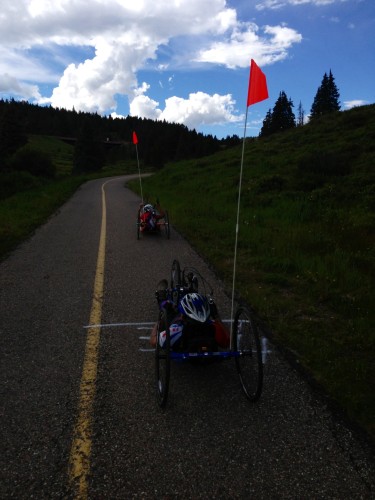 These guys were near the top of Vail Pass too.  I can't believe how hard it must be to do this.  I was so impressed.