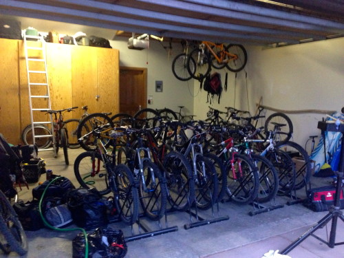 The mass of MTB bikes up in the house in Deer Valley.