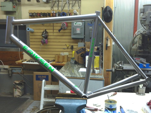 It has a pretty beefy downtube and headtube.  Also a tampered steering column.  It should be pretty stiff, yet light.