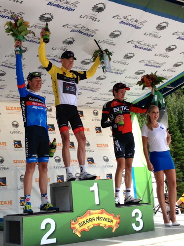 The podium from yesterday's Tour of Utah with Chris Horner at the top.