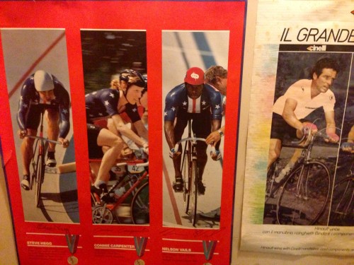 Nelson is on a poster heading down to my basement.  This was a Raleigh poster from 1984.  Pretty great results from our team.  Doesn't even show Thurlow and Roy who won Olympic Bronze medals.  That would be a total of two gold, one silver and two bronze Olympic medals from one domestic team.  Pretty stellar.