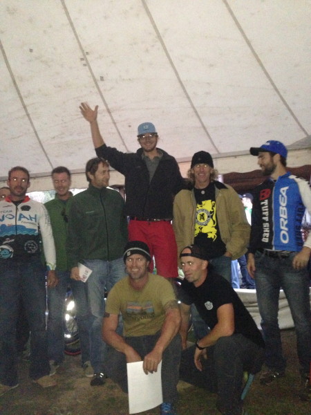 The top ten, with the promoters, Scott and Jacob kneeling.  Garet had drank the better part of a  keg already personally.  