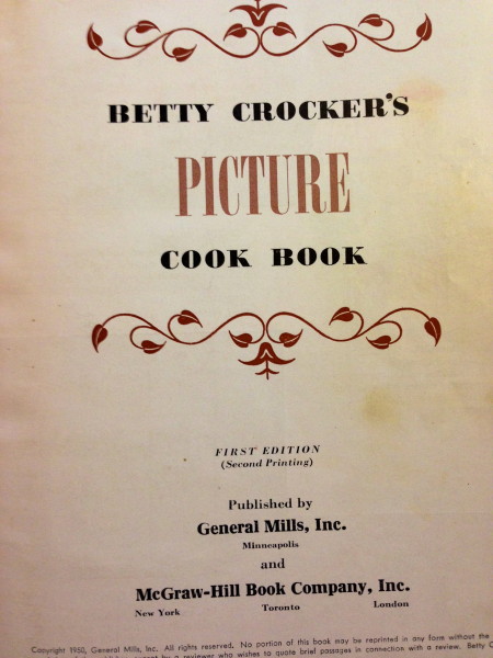 Inside page of the Betty Crocker cookbook.