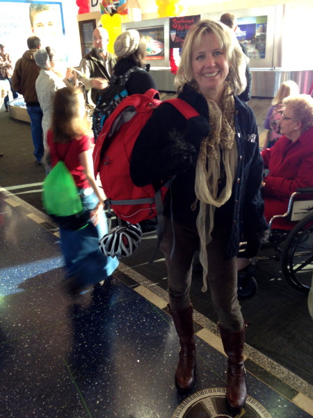 Catherine back at the Kansas City airport.