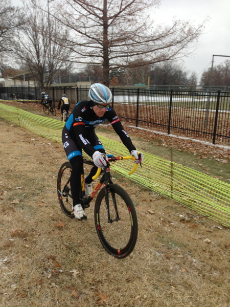 Jeff Unruh, the race promoter and all around cyclocross guru, racing yesterday.