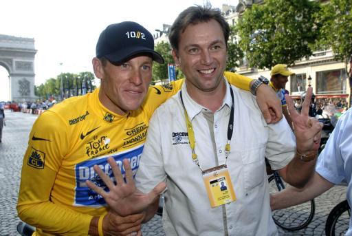 Lance and Johan, in Paris, after 7 straight Tour wins.