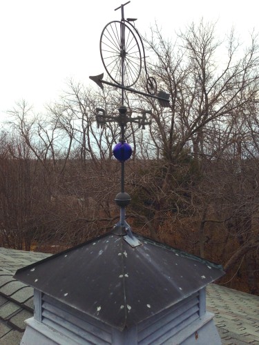 My cupola.  It is gonna take 20-40 years from the copper to turn green.  