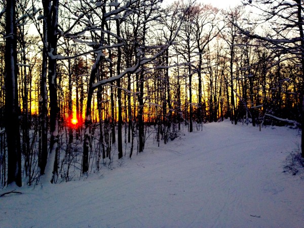 Sunset yesterday from the high point on the Birkie Trail.