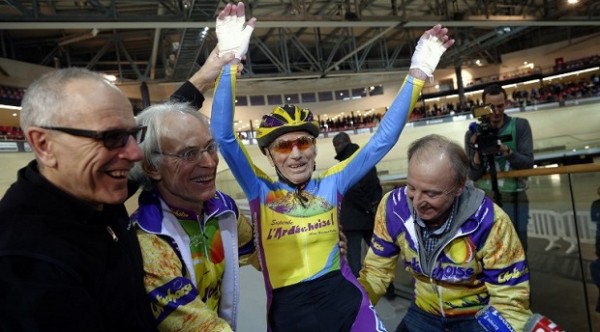 102 year old Robert Marchand after setting the hour record yesterday.