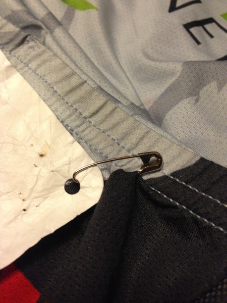 The wrong way to put the safety pin.
