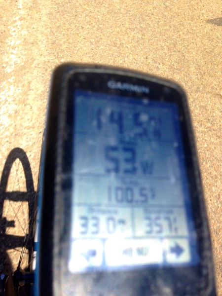 Pretty hot on my Garmin, but it was in the direct sunlight.