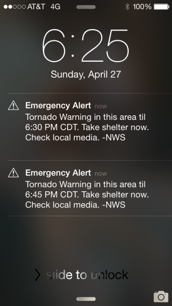 Alerts were going off on our phones continually on the way home.