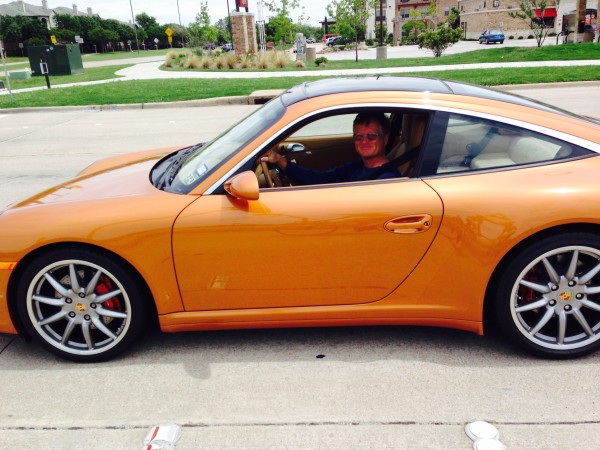 I was out riding on Wednesday and Mark just rolled up at an intersection in his Porsche.
