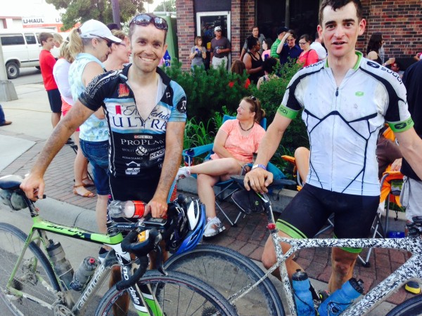 This is Josh Johnson, on the left, with 3rd place finisher, Jonathan Schottler.  They rode the race a few years ago and Josh flatted a ton and Jon waited for him while he changed his flats.  I think they were off their bikes over an hour that year.