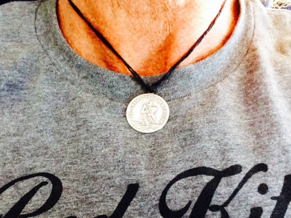 When I had surgery, they had to cut off my St. Christopher medal.  There were a lot jewelers at the La Jolla Farmer's Market on Sunday, and  it's back to where it belongs.