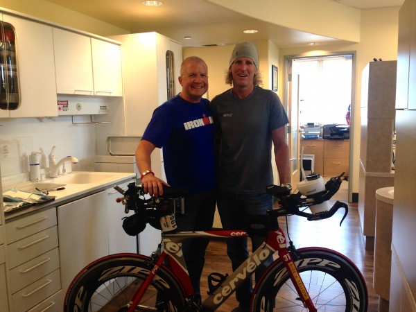Jim McCreight and I after I have teeth again.  He just happened to have his bike at the office.